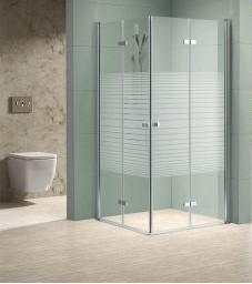 מקלחון פינתי דלתות הרמוניקה במידה סטנדרטית